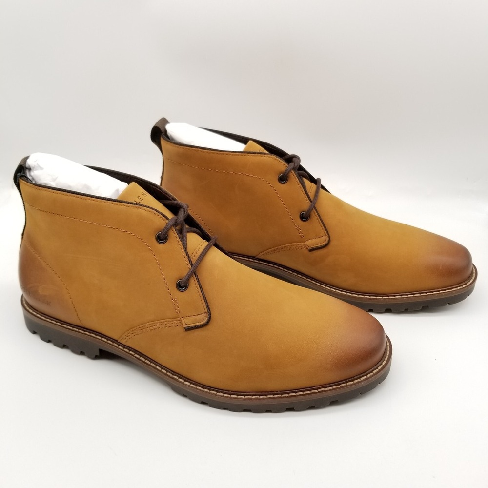 Cole Haan Men Midland Lug Chukka Boots Sz 9.5  Nubuck Golden Brown Lace Up City